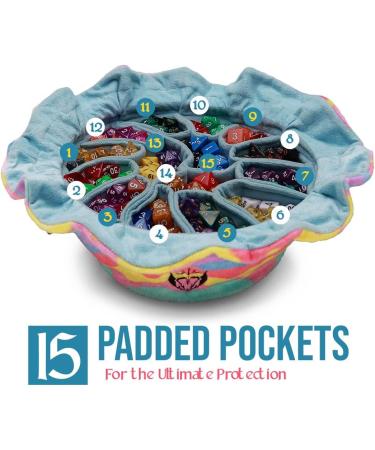 CardKingPro Immense Dice Bag - Rainbow & Blue - 15 Pocket OCD Edition - Capacity 200+ Dice - Patented Design for Dice Hoarders - Buy Online on SooperMarket.com
