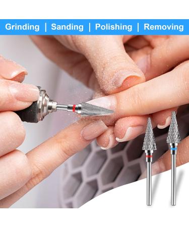 Diesisa 2 Pack Nail Drill Bits for Acrylic Nails - 3/32 Shank, Professional Electric Bits for Home Salon, Fine+Medium, Nib - Buy Online on SooperMarket.com