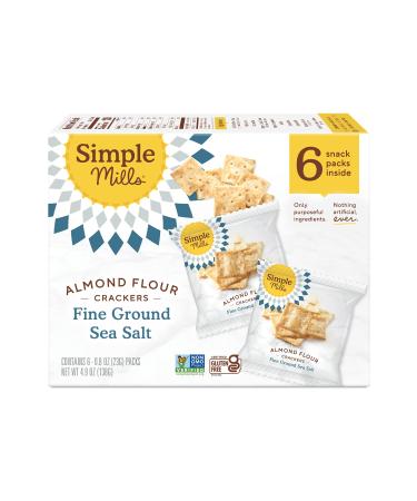 Simple Mills Almond Flour Crackers, Fine Ground Sea Salt Snack Packs - Gluten Free, Vegan, Healthy Snacks, 4.9 Ounce (Pack of 1) Fine Ground Sea Salt 4.9 Ounce (Pack of 1)