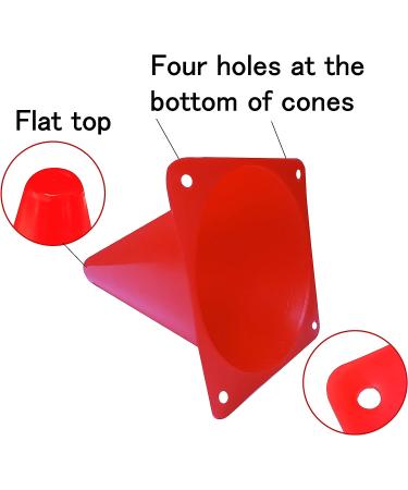 WOWGEEK 7 Inch Plastic Training Traffic Cones - Set of 10 Red Safety Cones for Soccer, Football, and Sport Training - Buy Online on SooperMarket.com