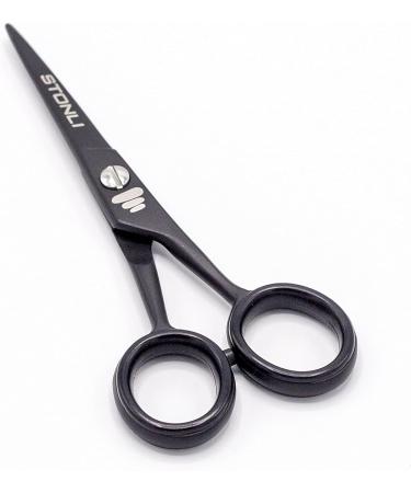 STONLI 4.5 Beard & Moustache Scissors - Stainless Steel Trimming Scissors for Nose, Eyebrows & Ear Hair (Black) - Buy Online on SooperMarket.com
