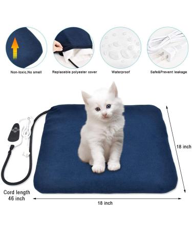 Pet Heating Pad for Dogs & Cats - Electric Indoor Warming Mat with Auto Power Off - 18 x 18 - Buy Online on SooperMarket.com