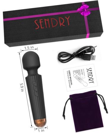 SENDRY Mini Cordless Wand Massager - 160 Vibration Modes - Waterproof & Rechargeable (Black) - Buy Online on SooperMarket.com