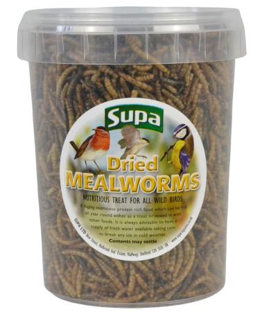Supa Dried Mealworms for Wild Birds 1 Litre Bucket | High Energy Protein Rich Treat For Garden Birds | Attract More Birds To Your Garden | Quality Wild Bird Food Mealworm 1 l (Pack of 1)