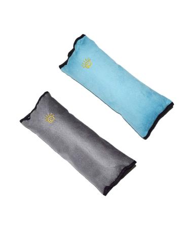 MHwan Seat Belt Pads 2 PCS Child Adult Head and Neck Support Seatbelt Strap Cover Super Soft Cotton seat belt pads for kids Child Adult Protection Seat Belt Covers (Grey Blue) Blue & Gray