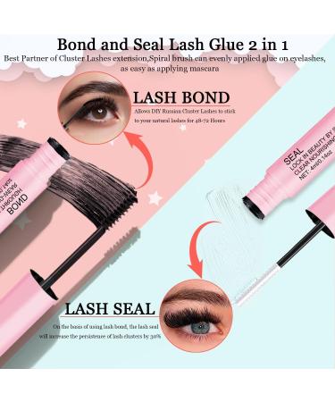 Missicee 2 in 1 Bond and Seal Lash Glue for DIY Cluster Lashes - Super Strong Hold, Latex-Free, Waterproof Formula for Sensitive Eyes | 72Hr Hold - Buy Online on SooperMarket.com