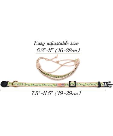 Pettsie Cat Collar Breakaway & Friendship Bracelet Set | Eco-Friendly Gift Box | D-Ring for Accessories | 100% Cotton | Adjustable Green Design - Buy Online on SooperMarket.com