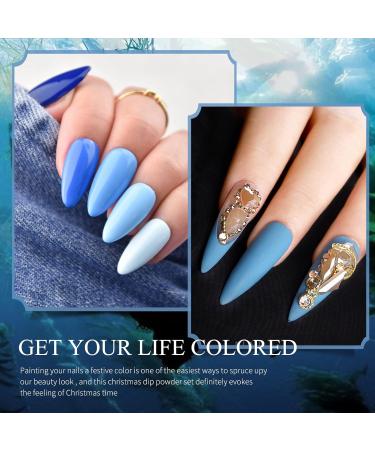 Buy Honey Joy 6 Box Set of Light Royal Blue Dip Powder Nail Colors | No Lamp Cure Gel Polish Effect - Even & Smooth Finishing - Buy Online on SooperMarket.com