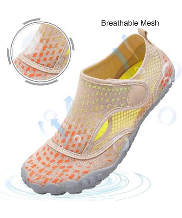 Quick Dry Barefoot Aqua Swim Water Shoes for Women Men - Beach Hiking Diving Boating River Outdoor Sports - Size 8 Women/6.5 Men - Velabeige - Buy Online on SooperMarket.com