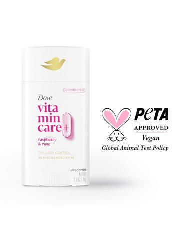 Dove VitaminCare+ Aluminum Free Deodorant Stick for 72H Odor Protection Raspberry & Rose Breathable Deodorant for Women 2.6 oz Raspberry + Rose 2.6 Ounce (Pack of 1) - Buy Online on SooperMarket.com