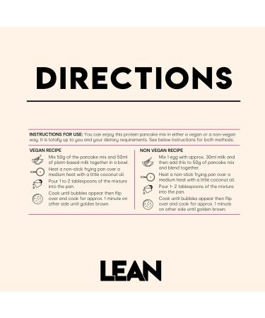LEAN with Lilly Vegan Protein Pancakes - Natural Vanilla Flavour 500g - Buy Online on SooperMarket.com