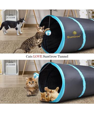 SunGrow Large Cat Tunnel Toy with Play Ball - Collapsible Maze Tube for Indoor Cats, Kittens, Rabbits, and Dogs - Buy Online on SooperMarket.com
