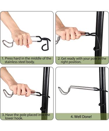 Tobwolf 2PCS Stainless Steel Lantern Hook Hangers for Camping - Portable Non-Slip Holder for Water Bottles, Cups, and Tent Lamps - Buy Online on SooperMarket.com