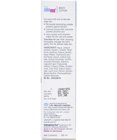 Sebamed Baby Lotion 100ml - Gentle Skincare for Delicate Infant Skin - Buy Online on SooperMarket.com