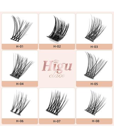 Lash Clusters DIY Eyelash Extensions 72 Pcs D Curl 8-16mm | Thin Stem Individual Cluster Lashes for Self-application | Reusable Wisps (H-02 D Curl 8-16mm) - Buy Online on SooperMarket.com