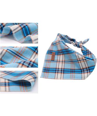 Lionet Paws Blue Grid Dog Bandana for Small Medium Large Dogs - Triangle Scarf for Boy or Girl - Pack of 1 - Buy Online on SooperMarket.com