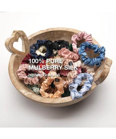 Buy Basic Sense Pure Mulberry Silk Hair Scrunchies - Small Pack of 3 for Women & Girls - Blue Assortment - Buy Online on SooperMarket.com
