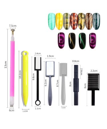 LAEMALLS 15 STK Dual-End Magnet Stick Tool for Cat Eye Gel Polish | 3D DIY Nail Art Tools for Professionals & Beginners - Buy Online on SooperMarket.com