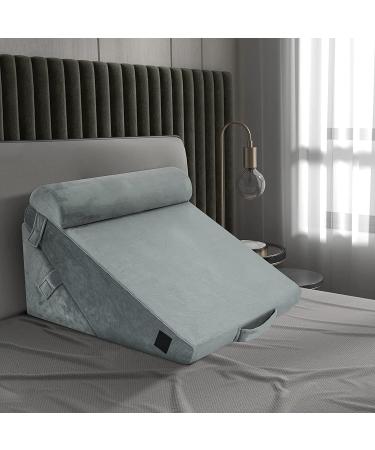 Howhom Adjustable Memory Foam Bed Wedge Pillow - Orthopedic Incline Cushion for Snoring, Allergies, Reading, Sleeping, Acid Reflux - Reduce Neck and Back Pain - Grey - Buy Online on SooperMarket.com