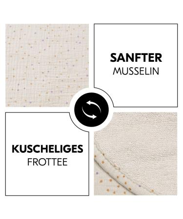 Hauck Topper & Towel for Changing Mat - Breathable Muslin & Terry Cloth Washable 60 C Unisex Design for Hauck Change N Clean (Beige Dots) - Ideal for Babies - Buy Online on SooperMarket.com