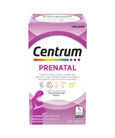 Centrum Prenatal Vitamin Tablet Postpartum Multivitamin and Mineral Supplement Essential Prenatal Vitamins 100 Count (Packaging May Vary)