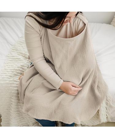Multifunctional Khaki Cutting Cloth & Snacking Apron | Adjustable Cotton Breastfeeding Cover for Moms | Ideal for On-the-Go Use - Buy Online on SooperMarket.com