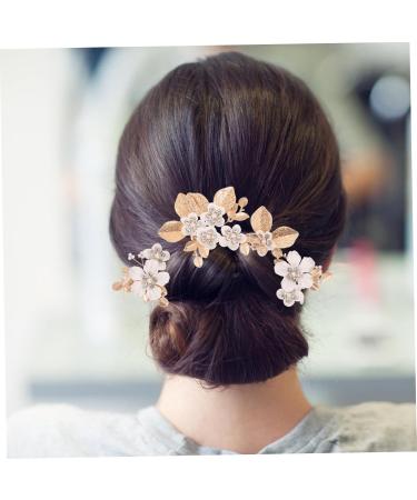 FOYTOKI 1 Set Leaves and Flowers Hair Comb Bridal Hair Accessories Bride Headdress Vintage Hair Accessories Headpiece for Wedding Decoration Womens Headpiece Flower Clips for Hair - Buy Online on SooperMarket.com
