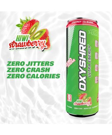 EHP Labs OxyShred Healthy Energy Drink - Zero Sugar Zero Carbs Kiwi Strawberry 12-Pack with Amino Acids & Green Tea Extract - Buy Online on SooperMarket.com