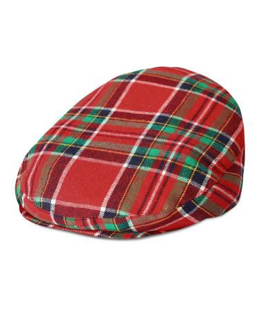 mintgreen Baby Flat Cap Vintage Drivers Hat with Lining Breathable and Soft Age 0-8 Years 6-8 Years Red Plaid