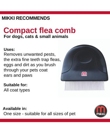 Mikki Dog Puppy Cat Compact Flea Comb | Effective Flea Dust Lice Removal Brush for Small, Medium & Large Pets - Buy Online on SooperMarket.com
