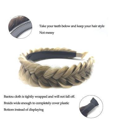 Wide Braided Headband Hoop Fashion Hair Accessories for Women and Girls - Golden Brown - Buy Online on SooperMarket.com