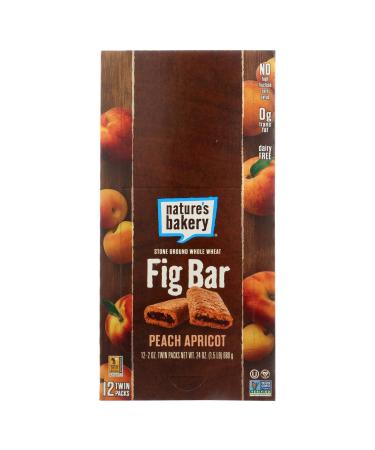 Nature's Bakery Whole Wheat Fig Bar, Peach Apricot, 2 Ounce (Pack of 12)