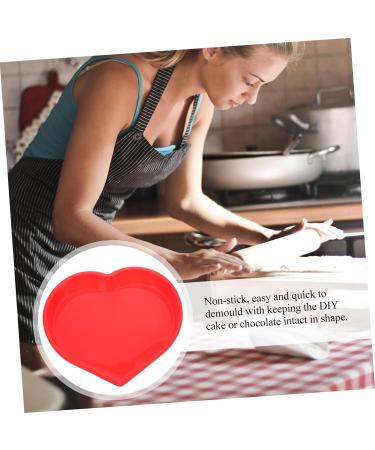 PRETYZOOM Mold Heart Shaped Biscuit Heart Cupcake Pan Silicone Cookie Mini Cupcake Heart Cake Pan Baking Supply Tube Baking Tins Cake Tin Red Wedding Large Baking Dish Silica Gel - Buy Online on SooperMarket.com