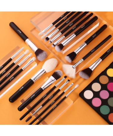 BEILI 20pcs Makeup Brush Set - Natural Goat Hair & Premium Synthetic Kabuki Brushes for Foundation, Powder, Contour, Eyeshadows, Eyebrows, and Eyeliner - Black - Buy Online on SooperMarket.com