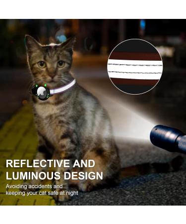 Ytanest Luminous AirTag Cat Collar | Reflective & Breakaway with Apple AirTag Holder | GPS Tracker & Safety Elastic Band | Pink XS (7-9 Inch) - Buy Online on SooperMarket.com