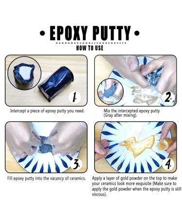 Kintsugi Repair Kit (Upgrade) - Gold Powder, Glue & Epoxy Putty - Starter Ceramic Kintsugi Craft Set - Buy Online on SooperMarket.com