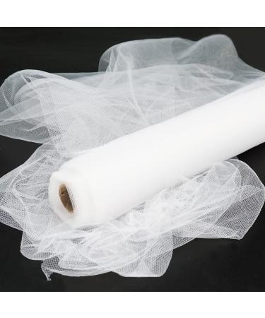 Ableme Deco White Tulle Fabric Roll  54 Inch by 10 Yards (30 ft) for Wedding Party Decoration Spool Bolt  Ceiling Decor  Tutu Skirt  Gift Wrapping  Soft & Drape (White) 54 by 10 Yards (30 ft) White