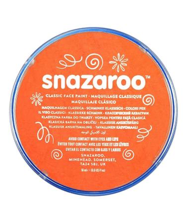 SK INFINITY | Classic Face and Body Paint 18 ml Professional Water Based Single Cake Makeup Supplies for Adults Kids (Classic Orange)