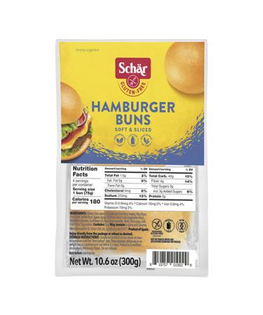 Schar - Hamburger Buns - Certified Gluten Free - No GMO's, Lactose, Wheat or Preservatives - (10.6 oz) Honey 10.6 Ounce (Pack of 1)