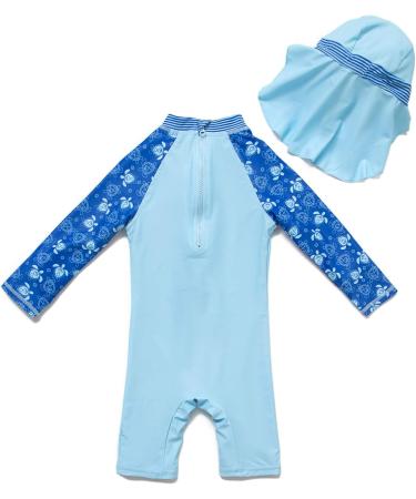 BONVERANO Baby Boys Swimsuit/Sunsuit UPF 50+ with Sun Hat | 6 Months | Sun Protection One Piece Swimwear | See Turtle Design - Buy Online on SooperMarket.com