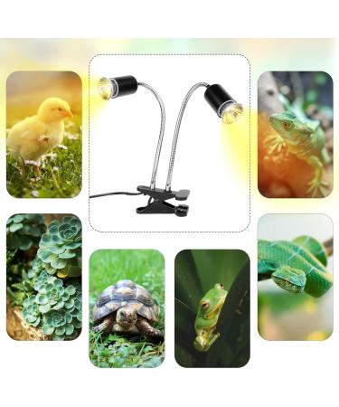 IOOTSEA Reptile Aquarium Heat Lamp 50W, Double Head UVA UVB Bulbs, Adjustable Holder for Turtle Lizard Snake - Pet Heating Light - Buy Online on SooperMarket.com