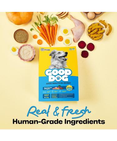 Good Dog Real Chicken & Veggies Adult Dog Food| Gently Oven Baked Kibbles | 60% Real Chicken | Fortified with Vitamin A D E & Omega 3 & 6 | for Dog 18 Months Onwards | Pack of 2 (300g*2) - Buy Online on SooperMarket.com