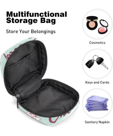 Cherry Blossom Menstrual Cup & Pad Storage Bag - Mint Green, Portable Period Pouch for Women & Teens - Multi-colored - Buy Online on SooperMarket.com