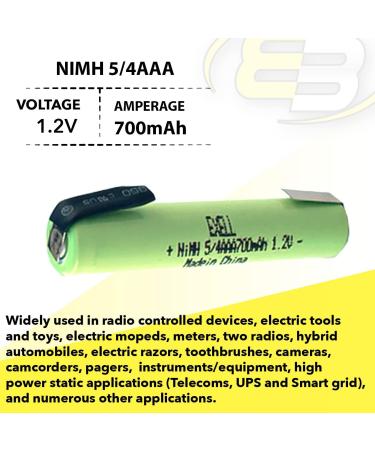 Exell 5/4AAA 1.2V 700mAh NiMH Rechargeable Battery w/Tabs - Ideal for Telecoms Smart Grids & RC Devices | International Shipping - Buy Online on SooperMarket.com
