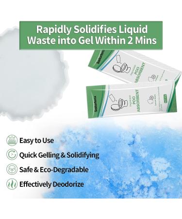 Sailortenx Poo Absorbent Gel 15 Pack - Eco-Friendly Portable Toilet Chemicals for Camping - Liquid Waste Treatment for Emergency Toilets - Buy Online on SooperMarket.com