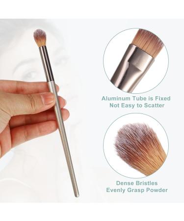 VOCOSTE 2pcs Double-ended Makeup Brush Kit - Under Eye Concealer & Highlighter Eyeshadow Brush | Premium Wooden Handle Smudger Tool for Flawless Makeup - Buy Online on SooperMarket.com