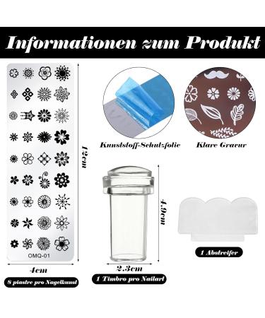 SPOKKI 10 Piece Nail Art Plate Set - Stamping Kit with Templates & Scraper for Perfect Manicures - International Shipping Available - Buy Online on SooperMarket.com