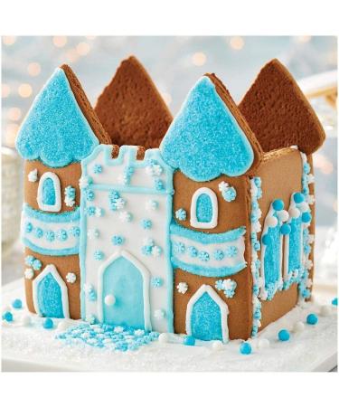 Winter Castle Gingerbread House Kit with Candy, Icing, and Fondant - DIY Gingerbread House Decorating Kit with Holiday Stickers Included - Buy Online on SooperMarket.com