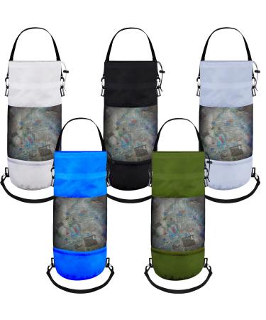 5 Pack Portable Boat Trash Bag Mesh Boat Trash Can Reusable Boat Storage Boat Garbage Container Pontoon Boat Accessories Gifts for Men Women Marine Kayak Sandbar RV Fishing Camping Boating 5 Colors