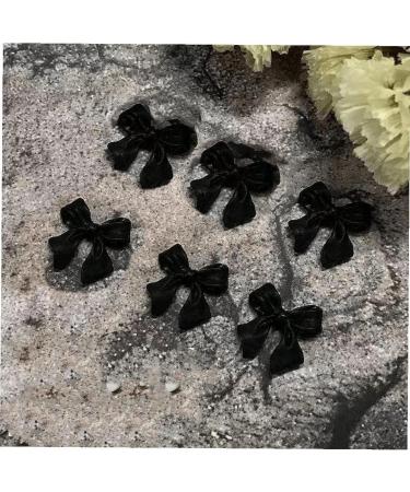 50pcs Bow Resin Nail Art Decorations | 3D Bowknot Nail Charms for Manicure | Black DIY Jewelry Accessories - Buy Online on SooperMarket.com